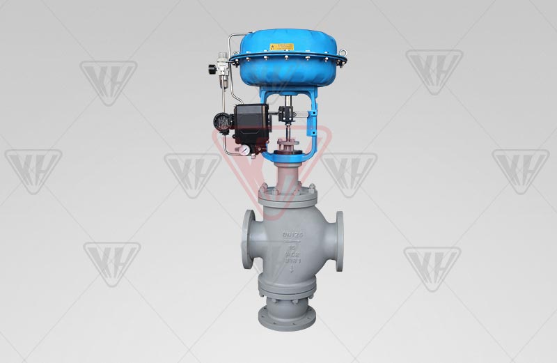 Pneumatic two-seat control valve